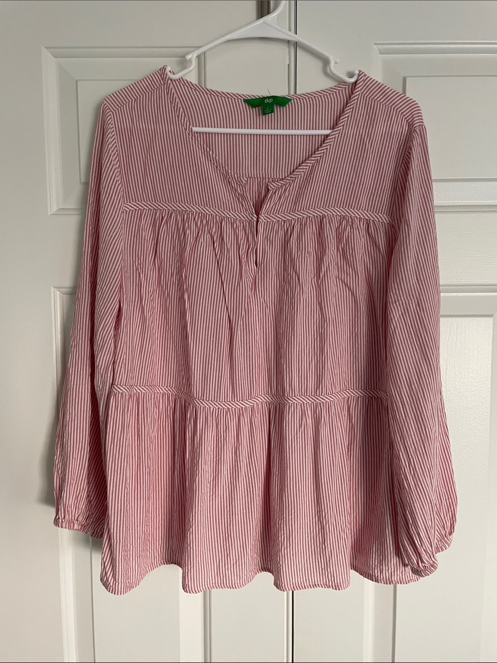 dip Striped Peasant Tunic
